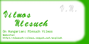 vilmos mlesuch business card